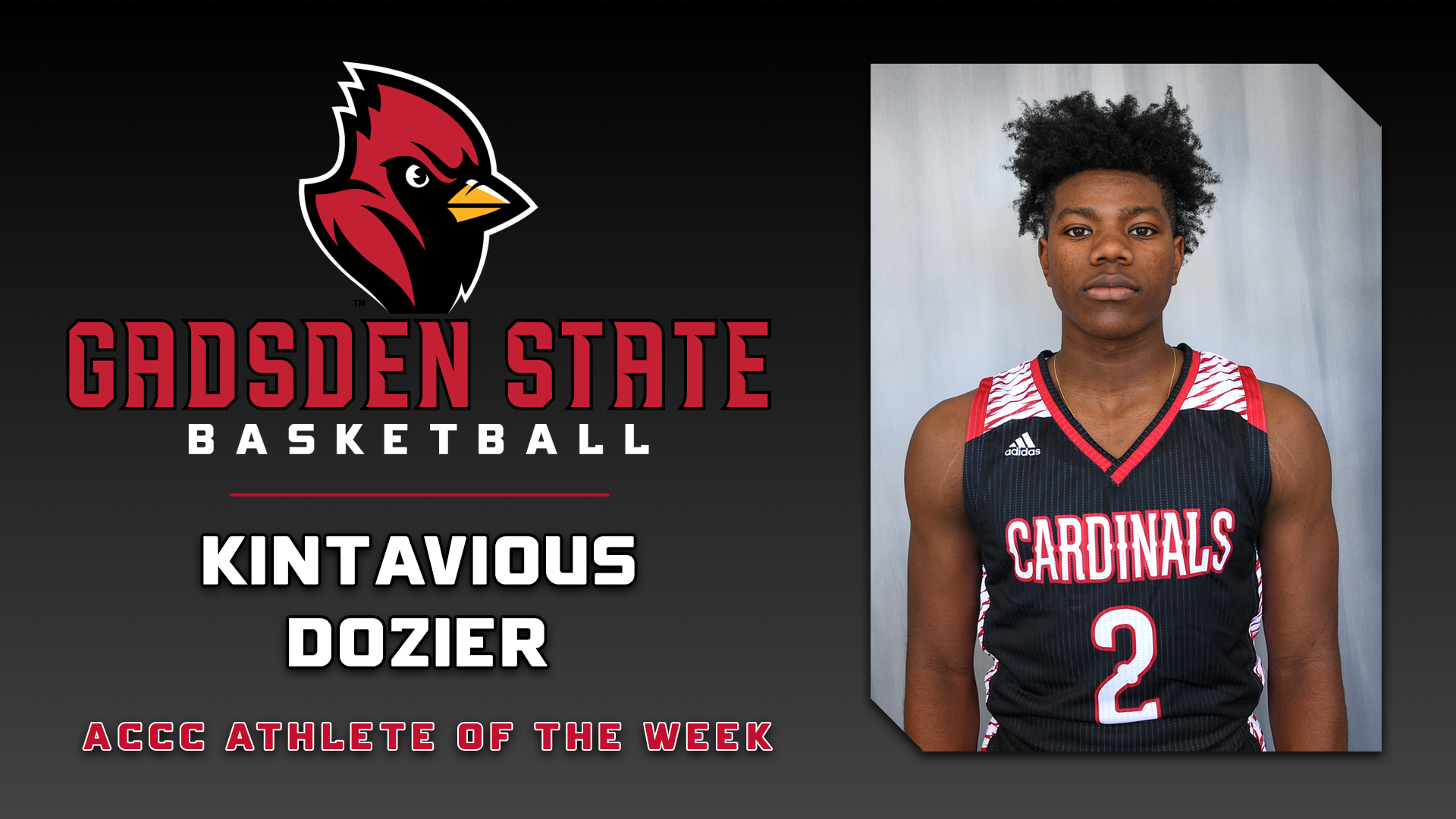 ACCC Athlete of the Week Kintavious Dozier, Gadsden State Men's Basketball