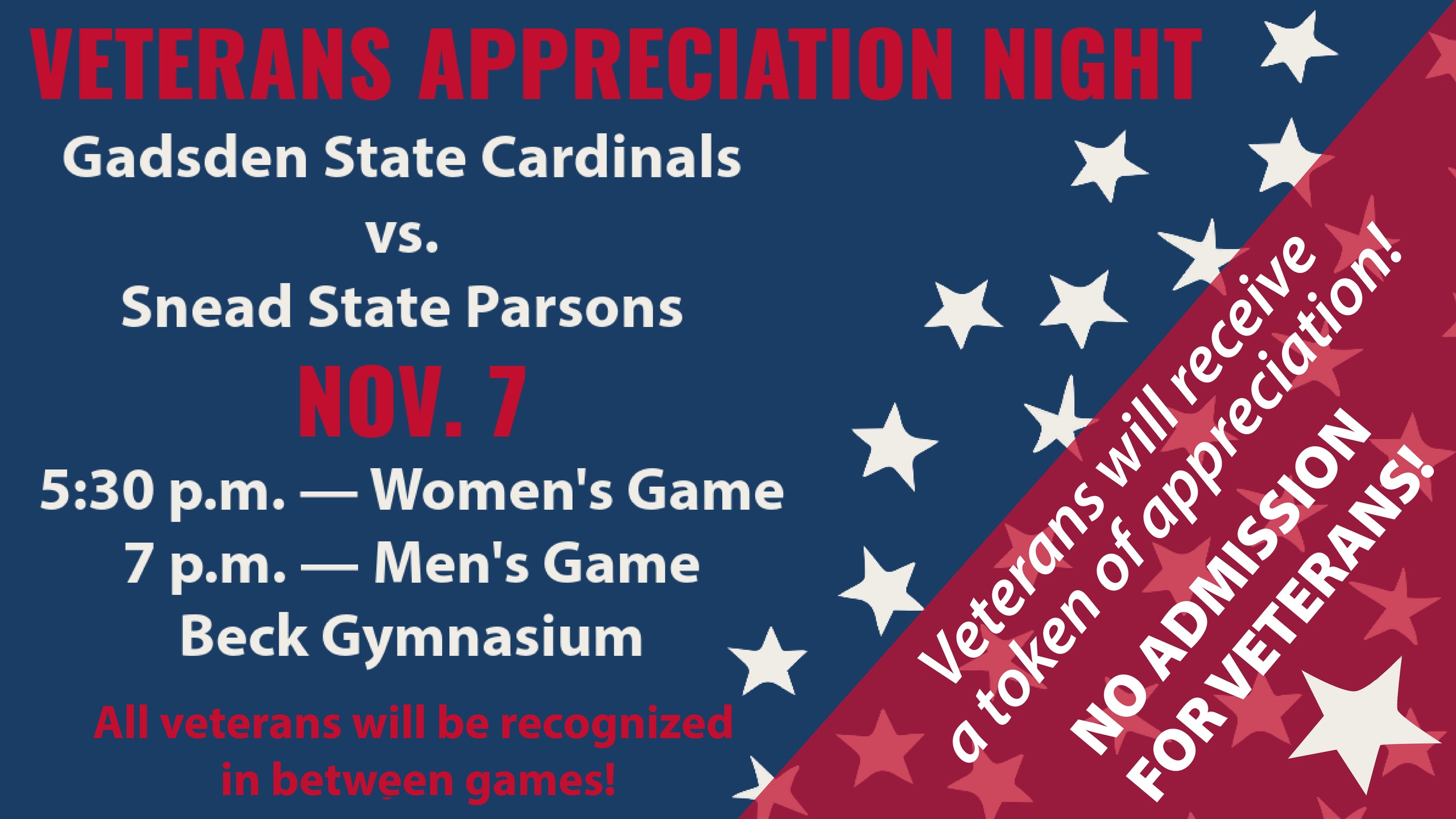 Gadsden State to host Veterans Appreciation Night and Sophomore Night